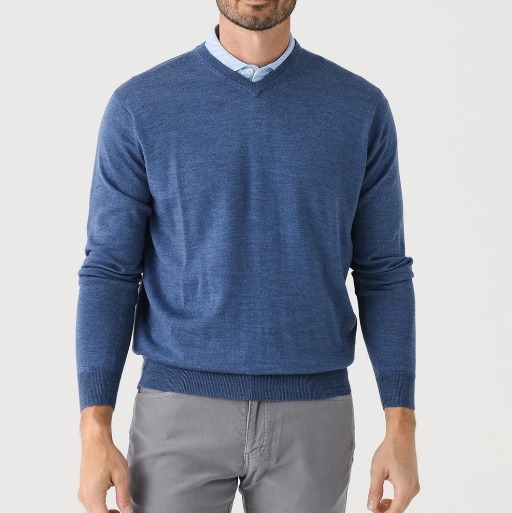 Peter Millar Crown V-Neck Sweater Cotton Blend Size L